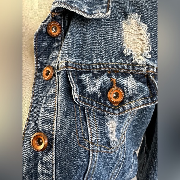 Distressed XS Highway Premium Jean Jacket - Picture 3 of 9